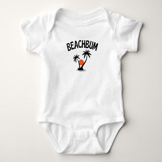 Beachbum  Beach Summer T-Shirt Baby Bodysuit (Front)