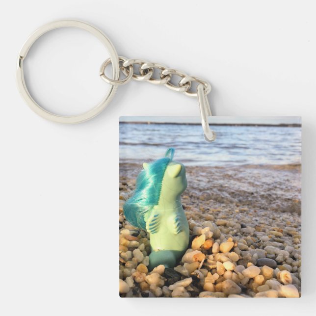Beachcomber Baby Sea Pony at the Beach Keychain (Front)
