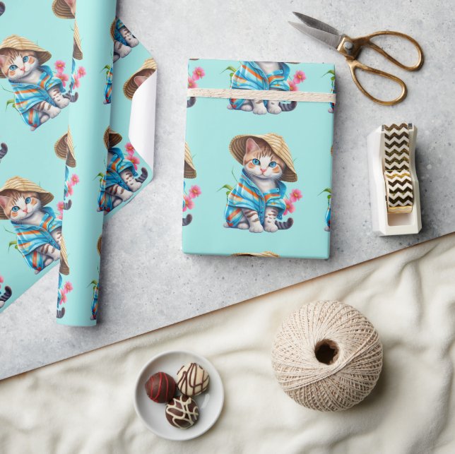 Beachcomber Cat  Wrapping Paper (Crafts)