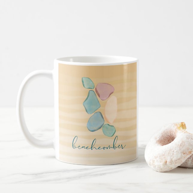 Beachcomber Sea glass Coffee Mug (With Donut)