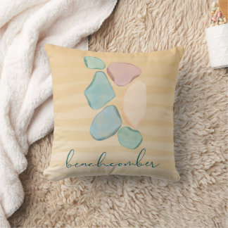 Beachcomber Sea glass Throw Pillow