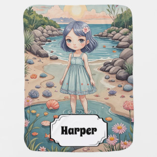 Beachcomber's Bliss Personalized Baby Blanket