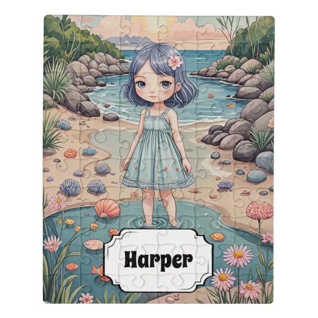 Beachcomber's Bliss Personalized Jigsaw Puzzle (Puzzle Vertical)