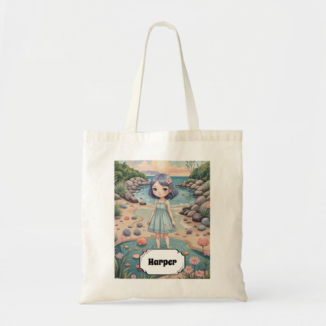 Beachcomber's Bliss Personalized Tote Bag (Front)