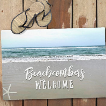 Beachcombers Welcome Coastal Living Doormat by millhill at Zazzle