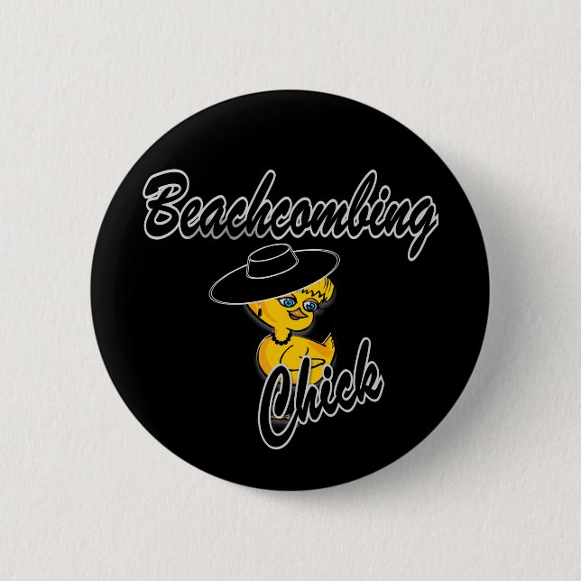 Beachcombing Chick #4 Button (Front)