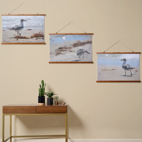 Beachcombing Seagulls Photographic Coastal Hanging Tapestry