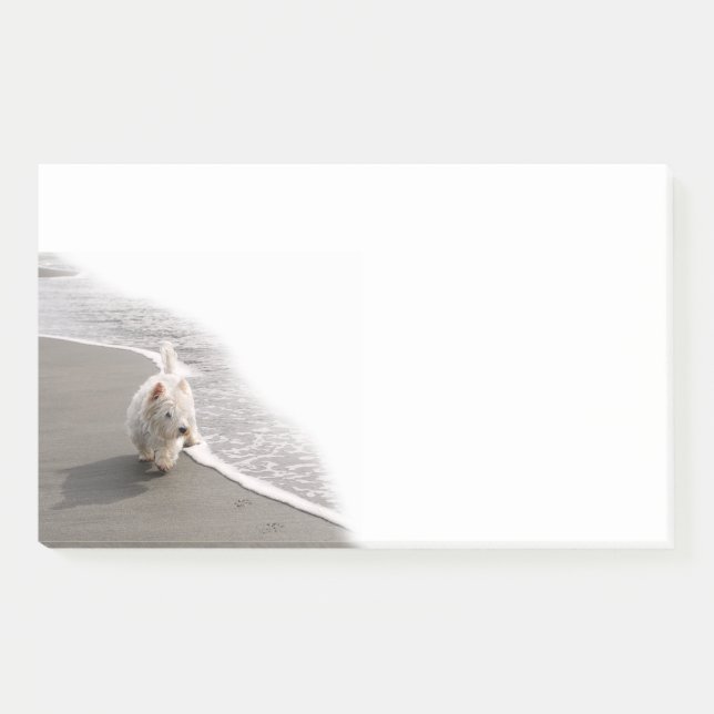 Beachcombing Westie Photo 10x6 Notes (Front)