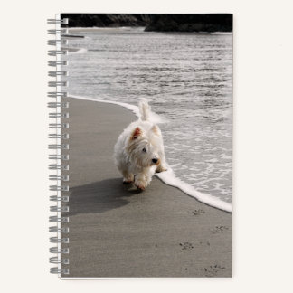 Beachcombing Westie Photo 6x8 Notebook