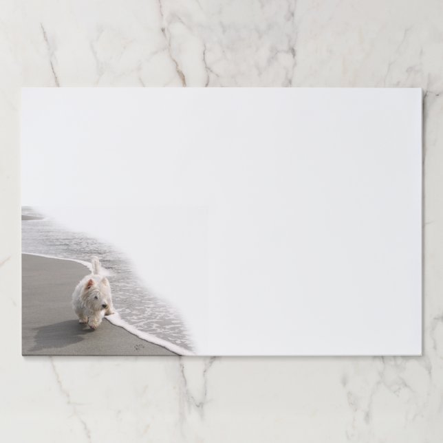 Beachcombing Westie Photo Large Notepad Paper Pad (Front)