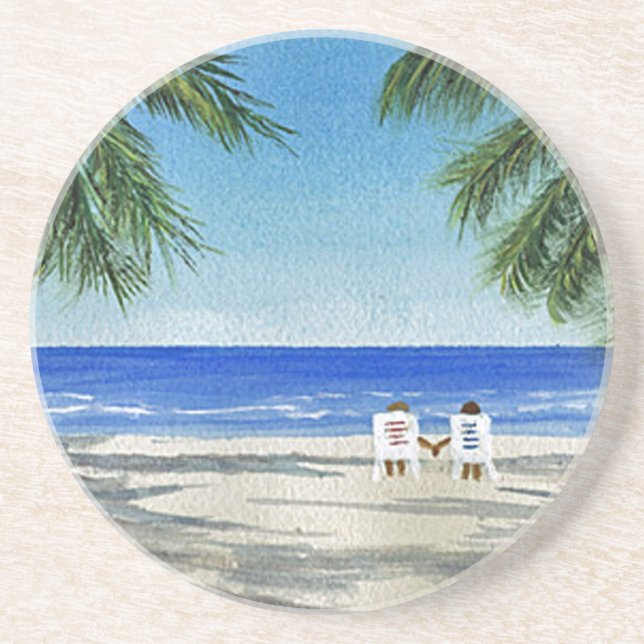 BeachCouple Z.jpg Coaster (Front)