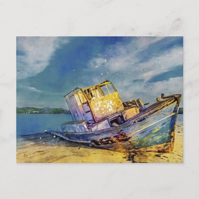 Beached Boat Postcard (Front)