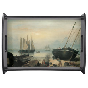 Beached for Repairs, Duncan's Point, Gloucester Serving Tray