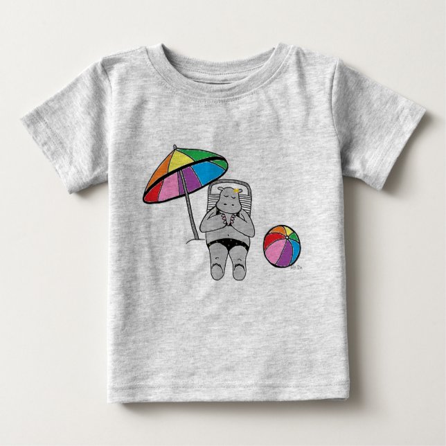 Beached Hippo Baby T-Shirt (Front)
