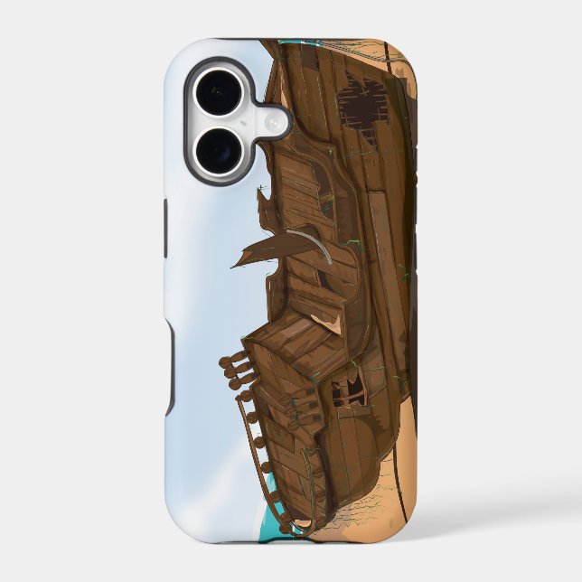Beached Shipwreck Iphone Case (Back)