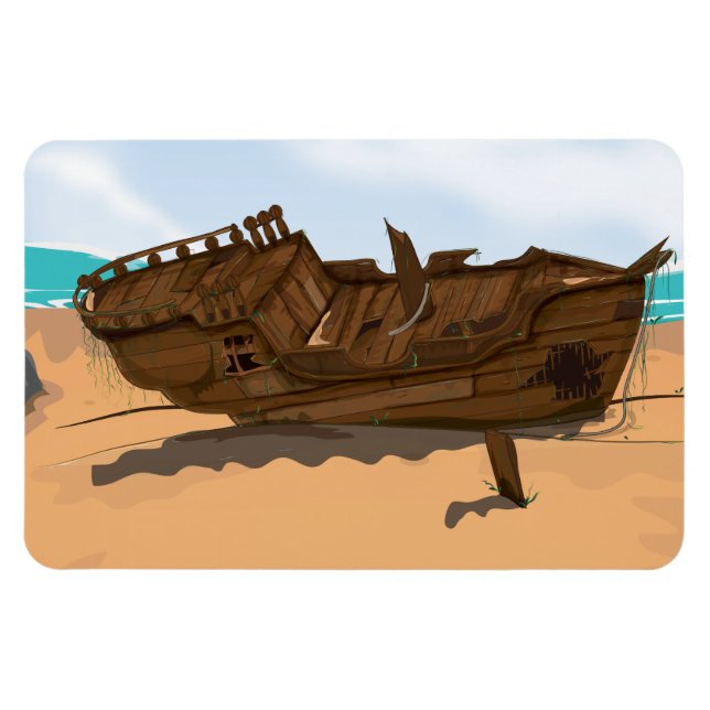 Beached Shipwreck Magnet (Horizontal)