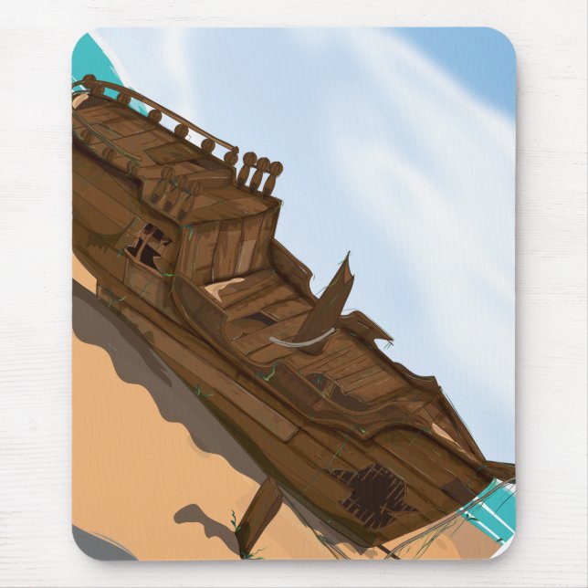 Beached Shipwreck Mouse Pad (Front)