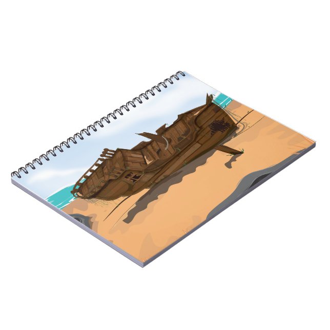 Beached Shipwreck Notebook (Left Side)