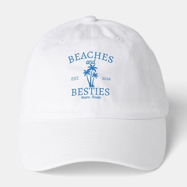 Beaches and Besties Men's Basic T-Shirt Hat (Front)