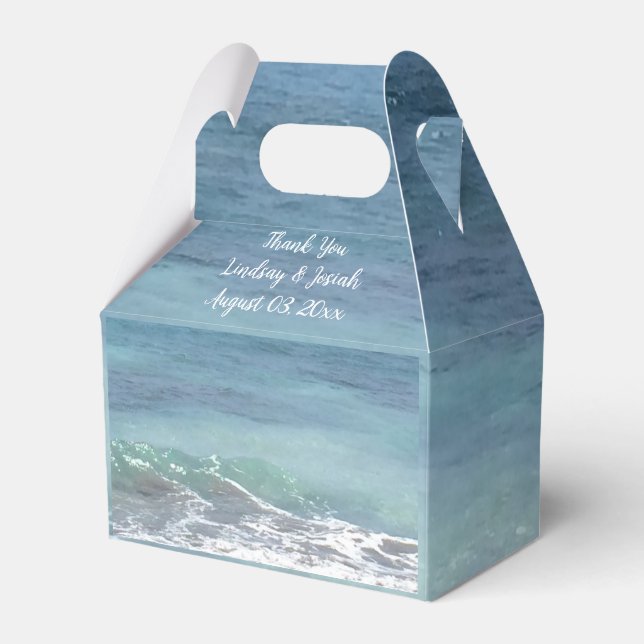 Beaches and Oceans Wedding Favor Box (Front Side)