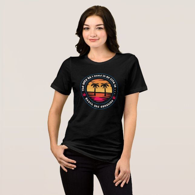 Beaches and Sunshine Tri-Blend Shirt (Front Full)