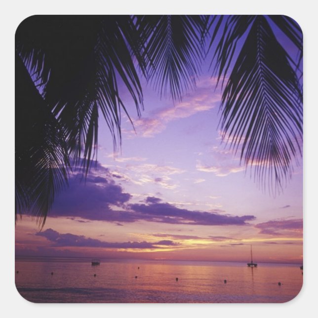 Beaches at Negril, Jamaica 2 Square Sticker (Front)