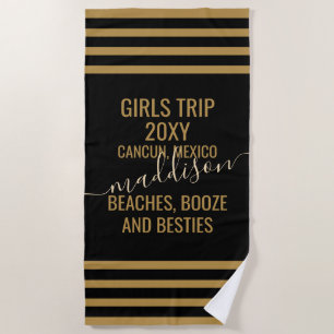 Beaches & Besties Personalized Girls Trip Beach Towel