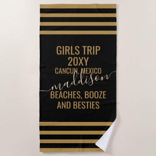 Beaches  Besties Personalized Girls Trip Beach Towel
