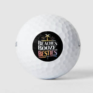 Beaches Booze & Besties Coconut Tree Summer  Golf Balls