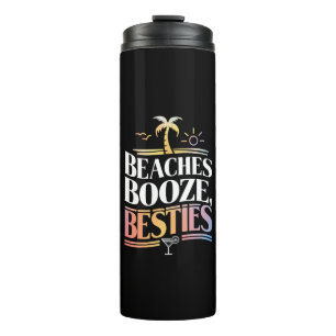 Beaches Booze & Besties Coconut Tree Summer Thermal Tumbler