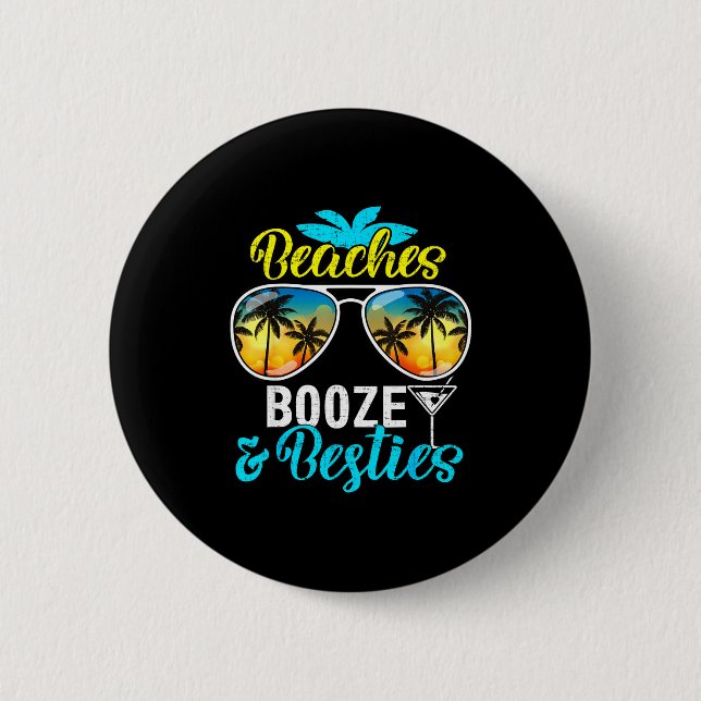 Beaches booze besties girls trip 2026 florida button (Front)