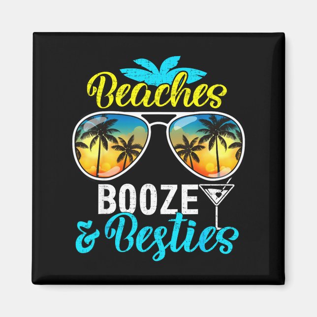 Beaches booze besties girls trip 2026 florida magnet (Front)
