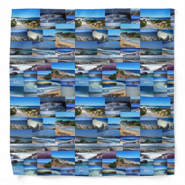 Beaches In A Photo Collage,    Bandana (Front)