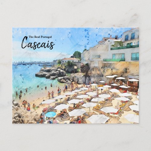 Beaches of Cascais Portugal Postcard