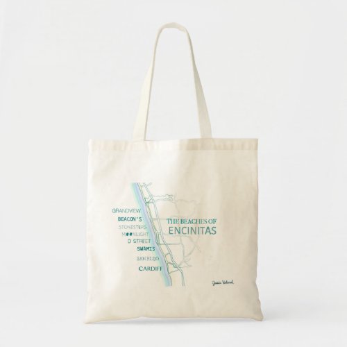 Beaches of Encinitas Design Tote Bag