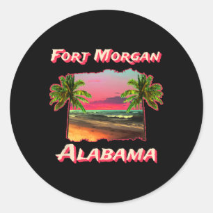 Beaches Of Fort Morgan Alabama  Classic Round Sticker