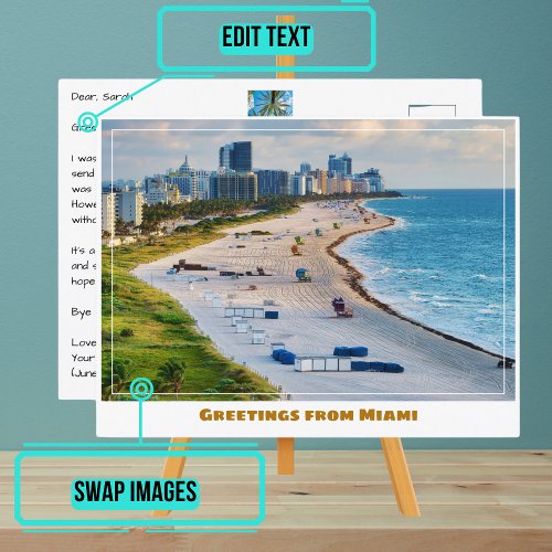 Beaches of Miami Florida Postcard