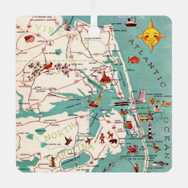 Beaches of the Outer Banks  Metal Ornament (Front)