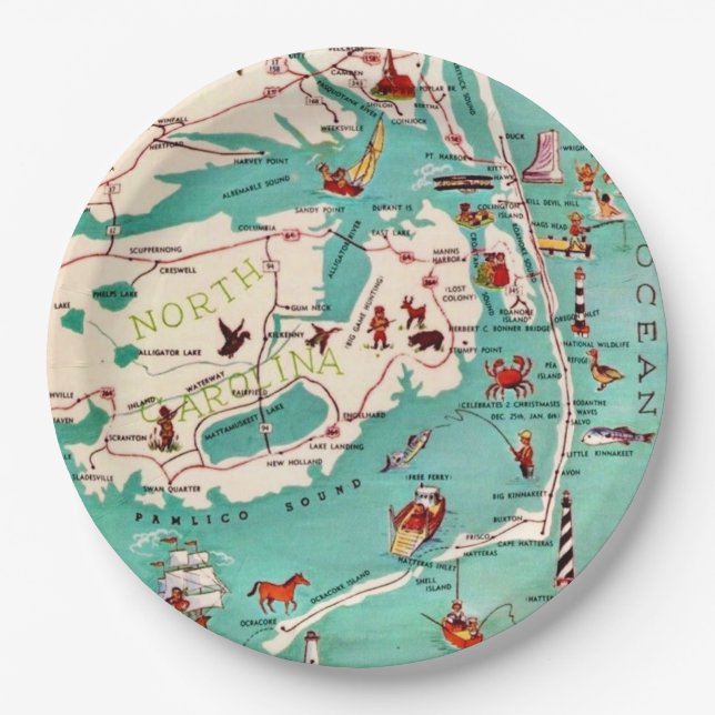 Beaches of the Outer Banks Paper Plates (Front)