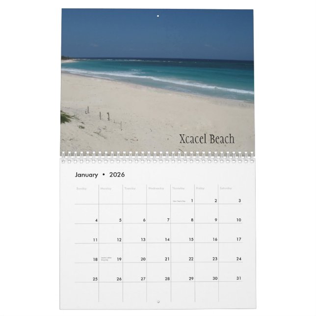 Beaches of the Riviera Maya Calendar (Jan 2026)