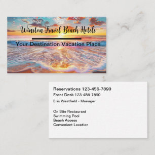 Beachfront Hotel Travel Business Cards