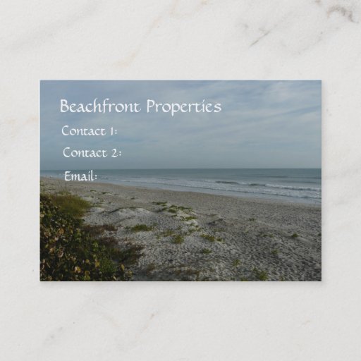 Customizable Beachfront Properties/Real Estate Business Cards
