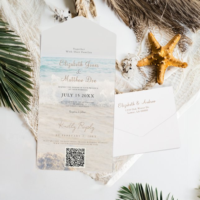 Beachfront Wedding Beachside Wedding All In On All In One Invitation (Creator Uploaded)
