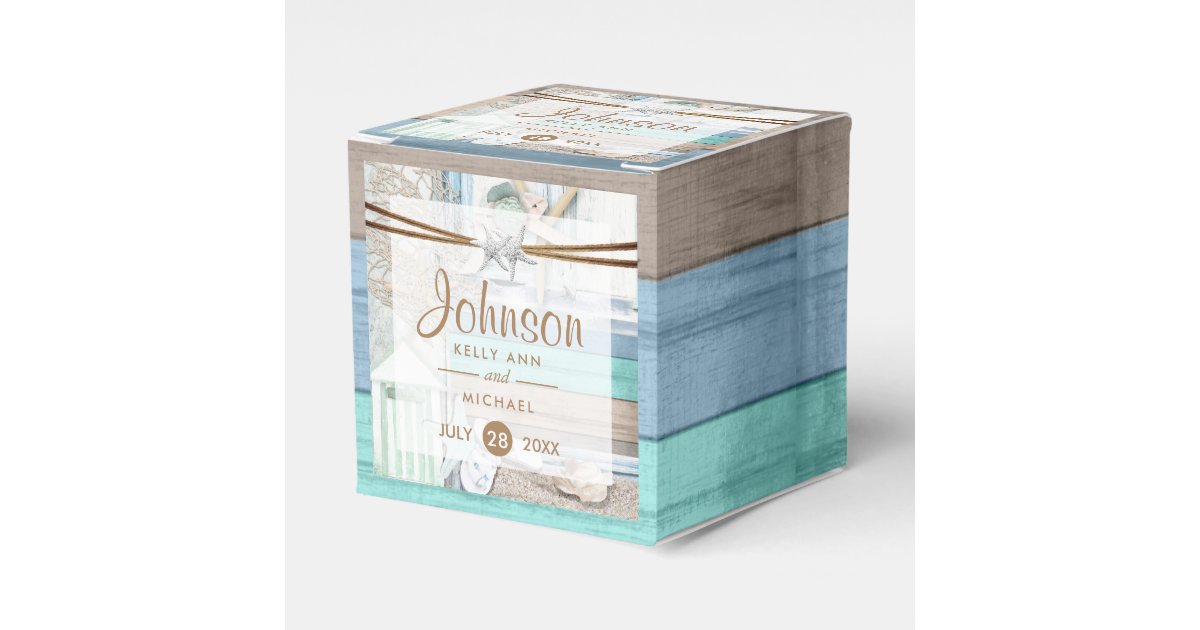 Beachfront Wedding Favor Boxes | Zazzle