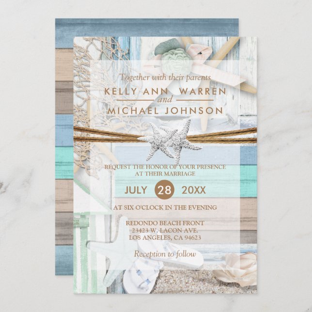 Beachfront Wedding Invitation (Front/Back)