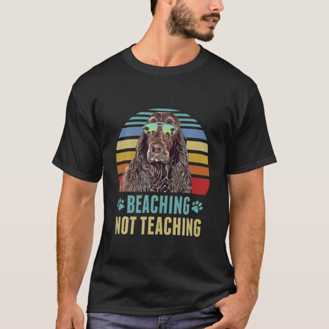 Beaching Not Teaching Funny Boykin Spaniel Dog Sum T-Shirt (Front)