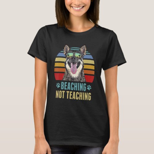 Beaching Not Teaching  Swedish Vallhund Dog Summer T_Shirt