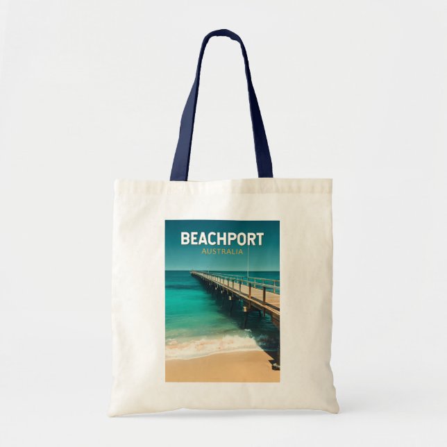 Beachport Australia Travel Art Vintage Tote Bag (Front)