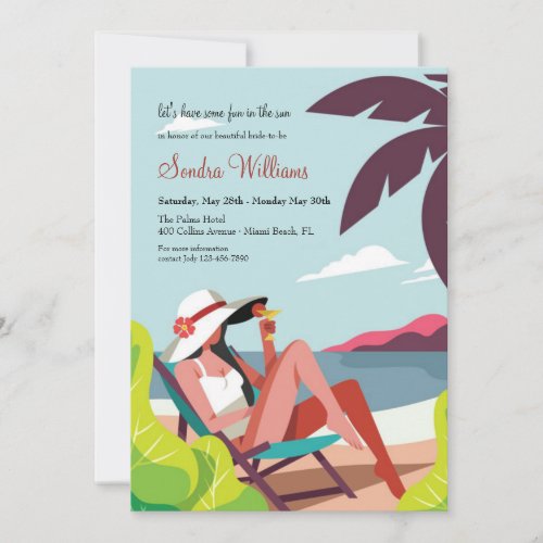 Beachside Bachelorette Party Invitation