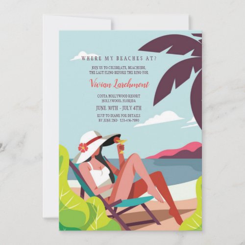 Beachside Bachelorette Party Invitations